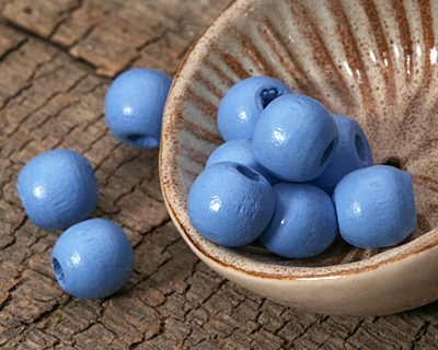 Alice Blue Wood Round 9-10mm