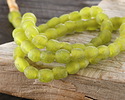 African Recycled Glass Peridot Tumbled Round 6-8mm