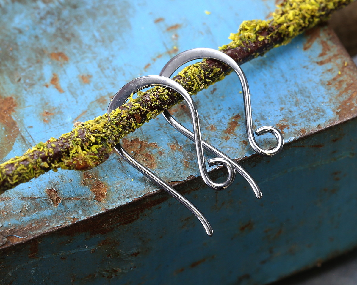 Nina Designs Sterling Silver Black Finish Simple Flat Ear Wire 10x20mm