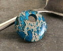 Teal Impression Jasper Coin Pendant 30mm