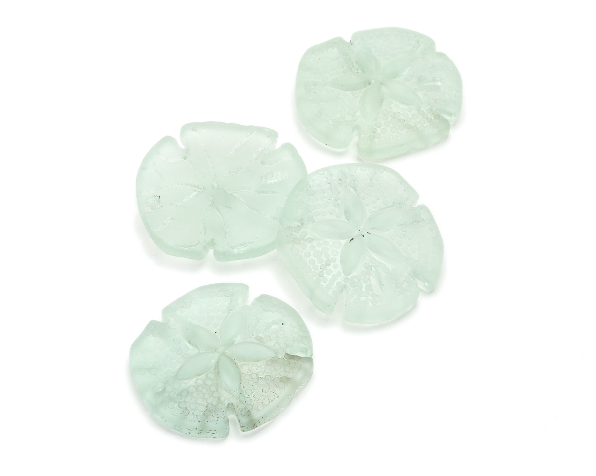 Seafoam Beach-Style Glass Sand Dollar 39mm