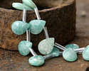Brazil Amazonite Faceted Flat Teardrop 10x14mm