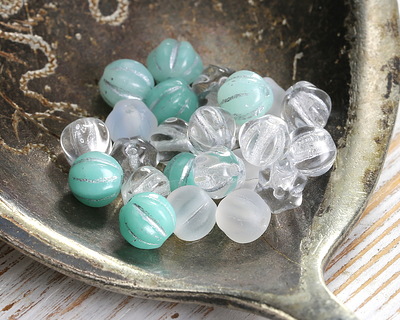 Czech Glass Frost Mix Melon 6mm