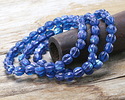 Czech Glass Matte Pacific Blue w/ Purple Luster & Faceted Melon Round 6mm