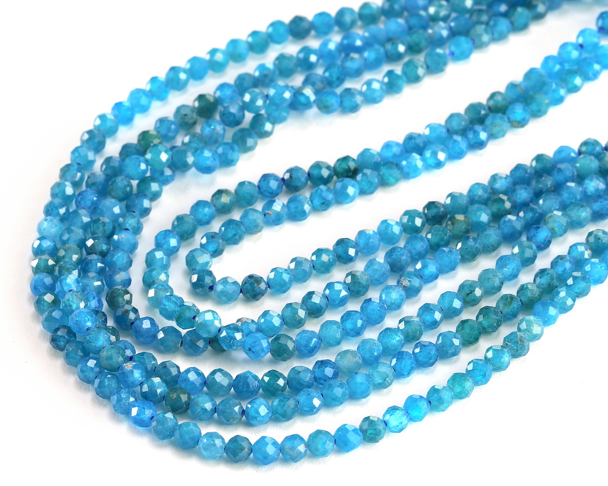 Pacific Blue Apatite Faceted Round 3.5-4mm