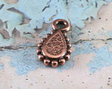 TierraCast Antique Copper (plated) Black Deco Drop Pendant 8x14mm