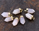 Blue Rose Quartz Point w/ Gold Finish 8x16mm
