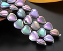 Czech Glass Purple & Green Metallic Heart Bead 10mm