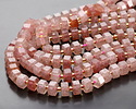 Strawberry Quartz Microfaceted Hexagon Heishi 4x8mm