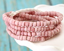Java Glass Light Rose Pink Graduated Gooseberry Beads 3-6x4-6mm