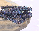 Czech Glass Violet AB w/ Bronze Fire Polished Rondelle 3x5mm
