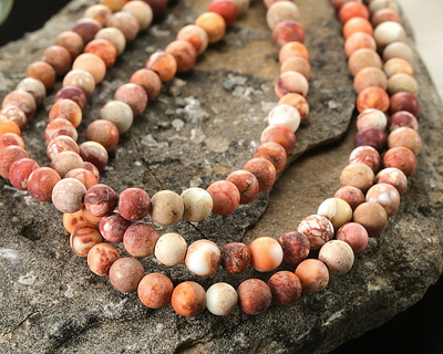 White Impression Jasper (matte) Round 4mm