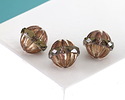 Czech Glass Bronzed Black Diamond Melon UFO 12x13mm