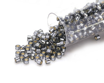 Miyuki Delica Silver Lined Light Gray (DBM0048) 10/0 Seed Bead