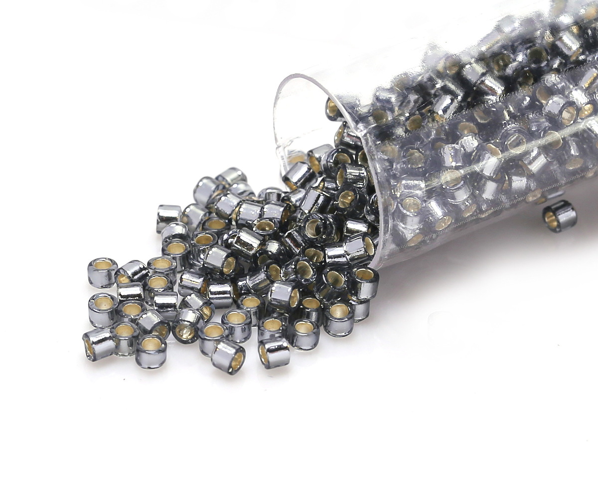 Miyuki Delica Silver Lined Light Gray (DBM0048) 10/0 Seed Bead
