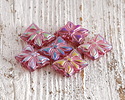 Czech Glass Amethyst AB w/ Metallic Pink Butterfly 15x12mm
