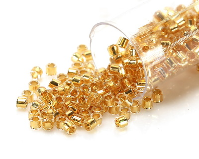 Miyuki Delica 24kt Gold Lined Crystal (DMB0033) 10/0 Seed Bead