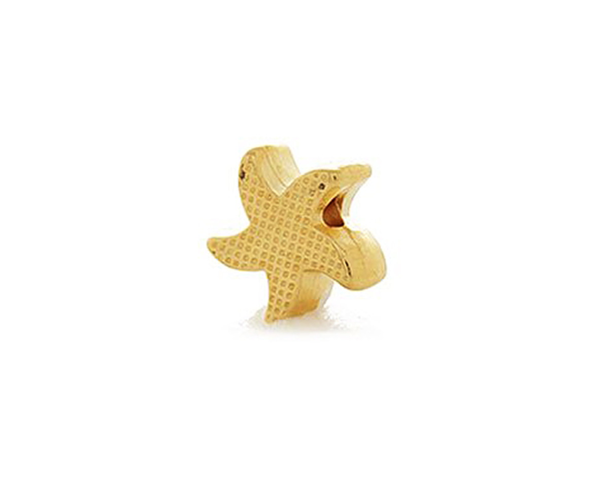24K Gold (plated) Turquoise Pearl Enamel Starfish Bead 10mm