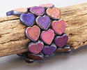 Czech Glass Matte Jet w/ Metallic Rainbow Starburst Heart 14mm