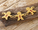 24K Gold (plated) Gingerbread Man Link 17.5x14.5mm