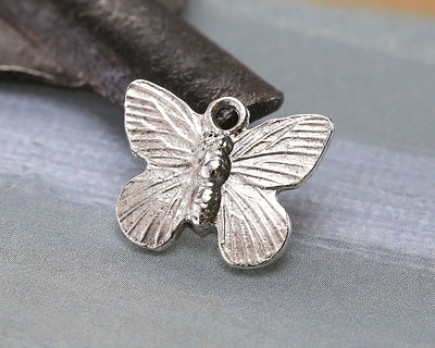Nunn Design Antique Silver (plated) Butterfly Charm 18x15mm