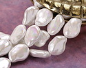 Pearly White Flat Baroque Style Shell Pearl 24x17mm
