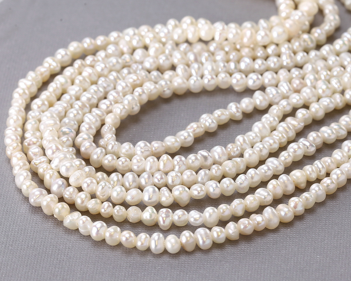 Pearly White Freshwater Tiny Potato Pearl 3mm