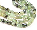 Prehnite (w/ Rutile) Microfaceted Long Nugget 9x14mm