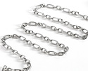 Stainless Steel 1:3 Textured Cable Chain, 5' Package
