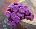 Czech Glass Thistle w/ Purple Wash Sunflower 13mm