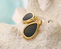 24K Gold (Plated) Transparent Jet Resin Drop Focal 8x15mm