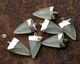 Seafoam Opalite (glass) Faceted Triangle Pendant w/ Silver Finish 13x24mm