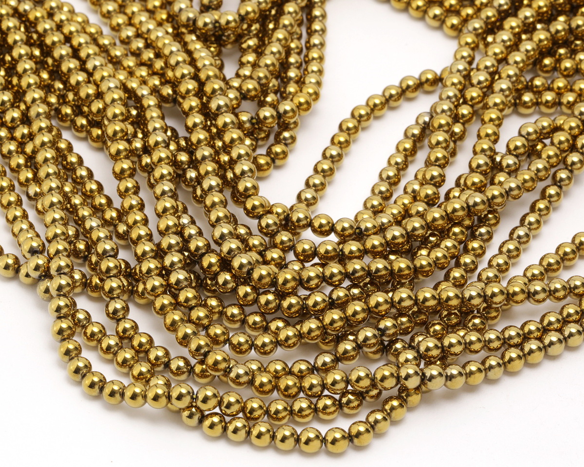 Metallic Gold Hematite (plated) Round 6mm