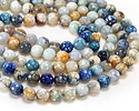 Coastal Sunset Fire Agate Faceted Round 10mm