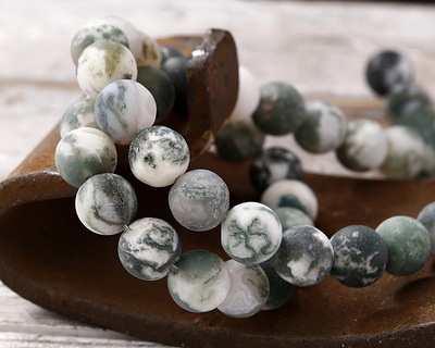 Tree Agate (A) Matte Round 10mm