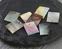 Black Lip Shell Thin Rectangle Focal 15x20mm