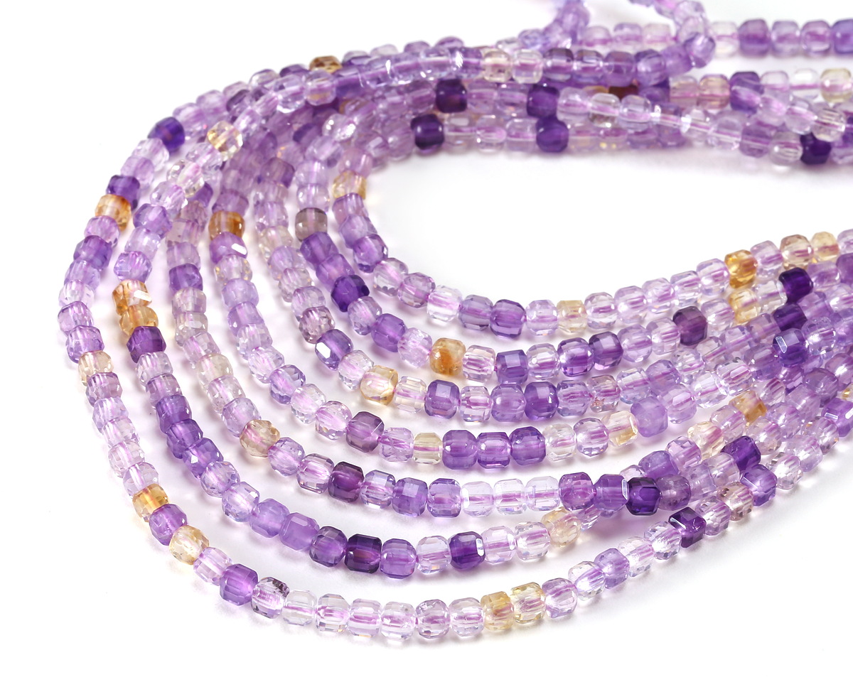 Ametrine (AA) Microfaceted Miracle Cube 3mm