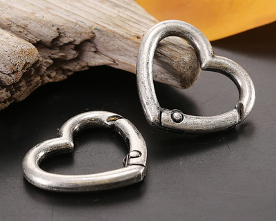 Burnished Silver (plated) X-Large Heart Clasp 30x26mm