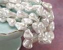Pearly White Baroque Style Shell Pearl 14x10mm