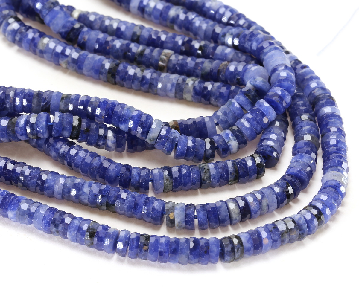 Sodalite Microfaceted Heishi 2x6mm