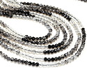 Tourmalinated Quartz (A) Ombré Microfaceted Round 3mm