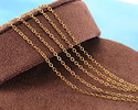 Waterproof 18K Gold PVD Plated Stainless Steel Delicate Cable Chain, 2.25x1.75mm links, 5' Package