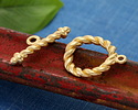 Satin Hamilton Gold (plated) Roped Toggle Clasp 24x19mm, 27mm Bar