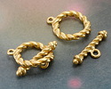Satin Hamilton Gold (plated) Roped Toggle Clasp 24x19mm, 27mm Bar