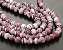 Amethyst & White Swirl Lampwork Glass Round 10mm