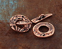 TierraCast Antique Copper (plated) Flora Toggle Clasp 19mm, 20x5mm bar
