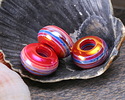 Metallic Sunset Stripe Resin Large-Hole Rondelle 8x14mm