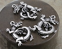 Mykonos Antique Silver (plated) Dragon Focal 24x37mm
