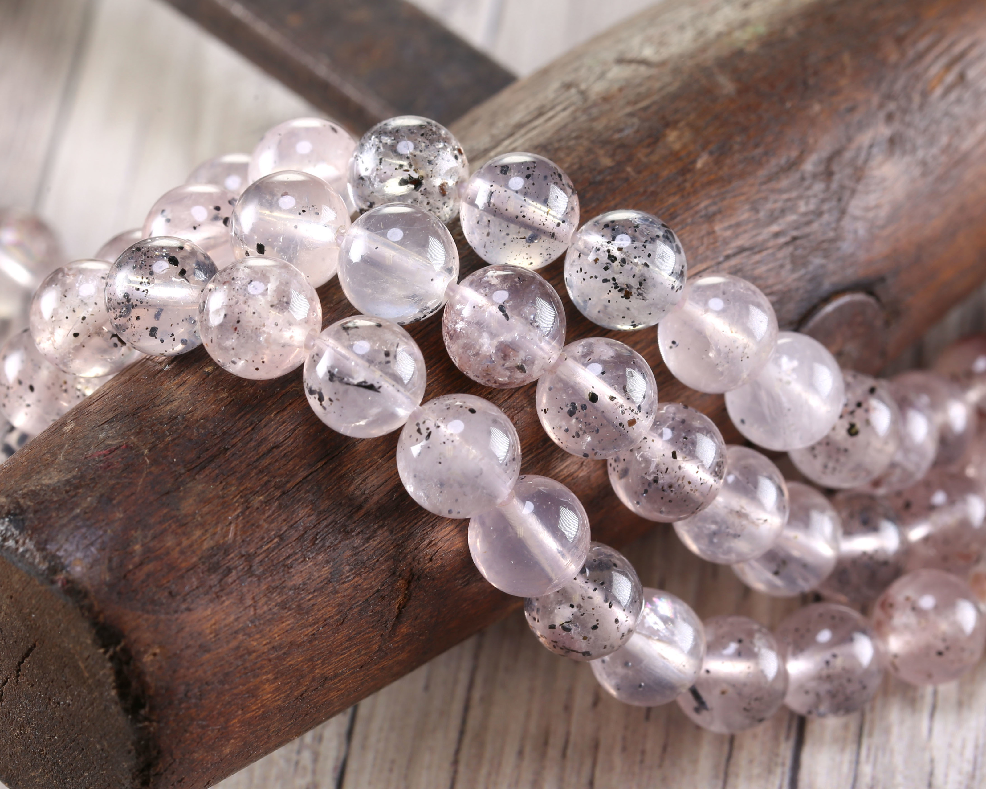 Pink Mica Quartz (A) Round 8mm