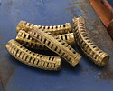 African Brass (Ghana, Ashanti) Elbow Noodle Bead Focal 50-55x10-12mm